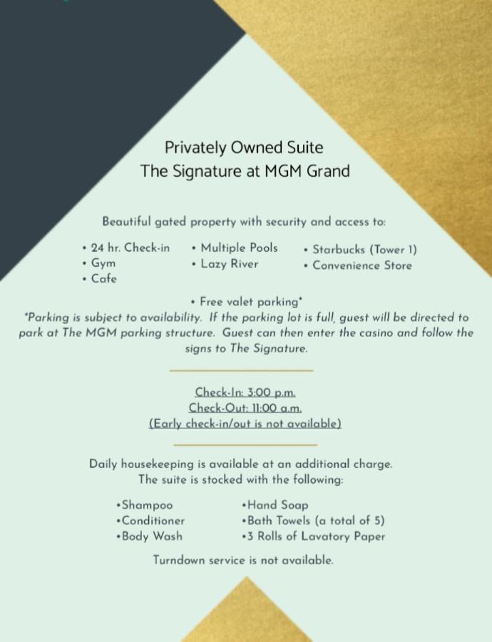 Private Studio - No Resort Fee - The Signature At Mgm Grand Tower B Las Vegas Exterior photo